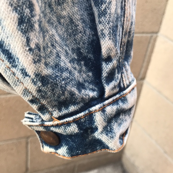 VINTAGE | Blue Acid Stone Wash Denim Tapestry Patch Jacket 80’s - Picture 11 of 14